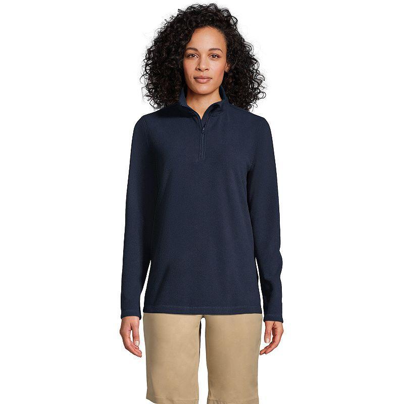 Womens Lands End Lightweight Fleece Quarter Zip Pullover Product Image