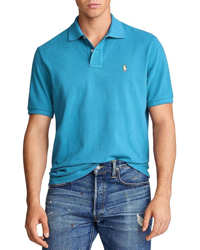 Classic Fit Mesh Polo Shirt In Jamaica Heather Blue Product Image