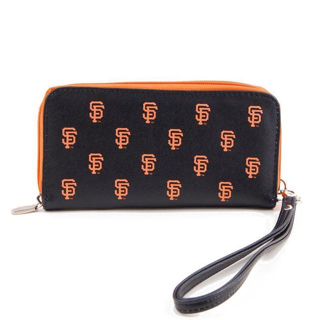 Womens San Francisco Giants Zip-Around Wristlet Wallet - Black Product Image