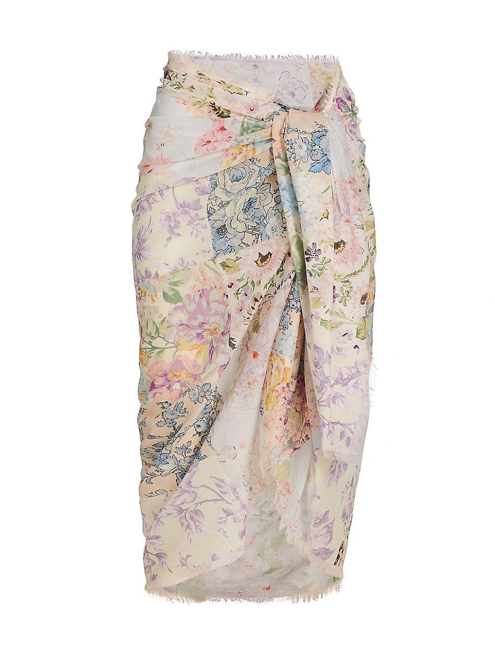 Womens Floral Cotton Sarong Product Image