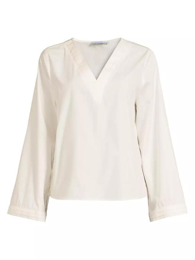 Zarina Cotton V-Neck Blouse Product Image