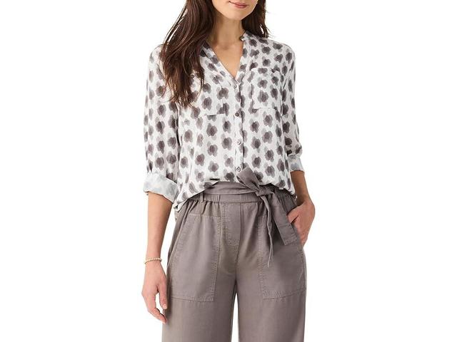 NIC+ZOE Clover Stamp Shirt (Grey Multi) Women's Clothing Product Image