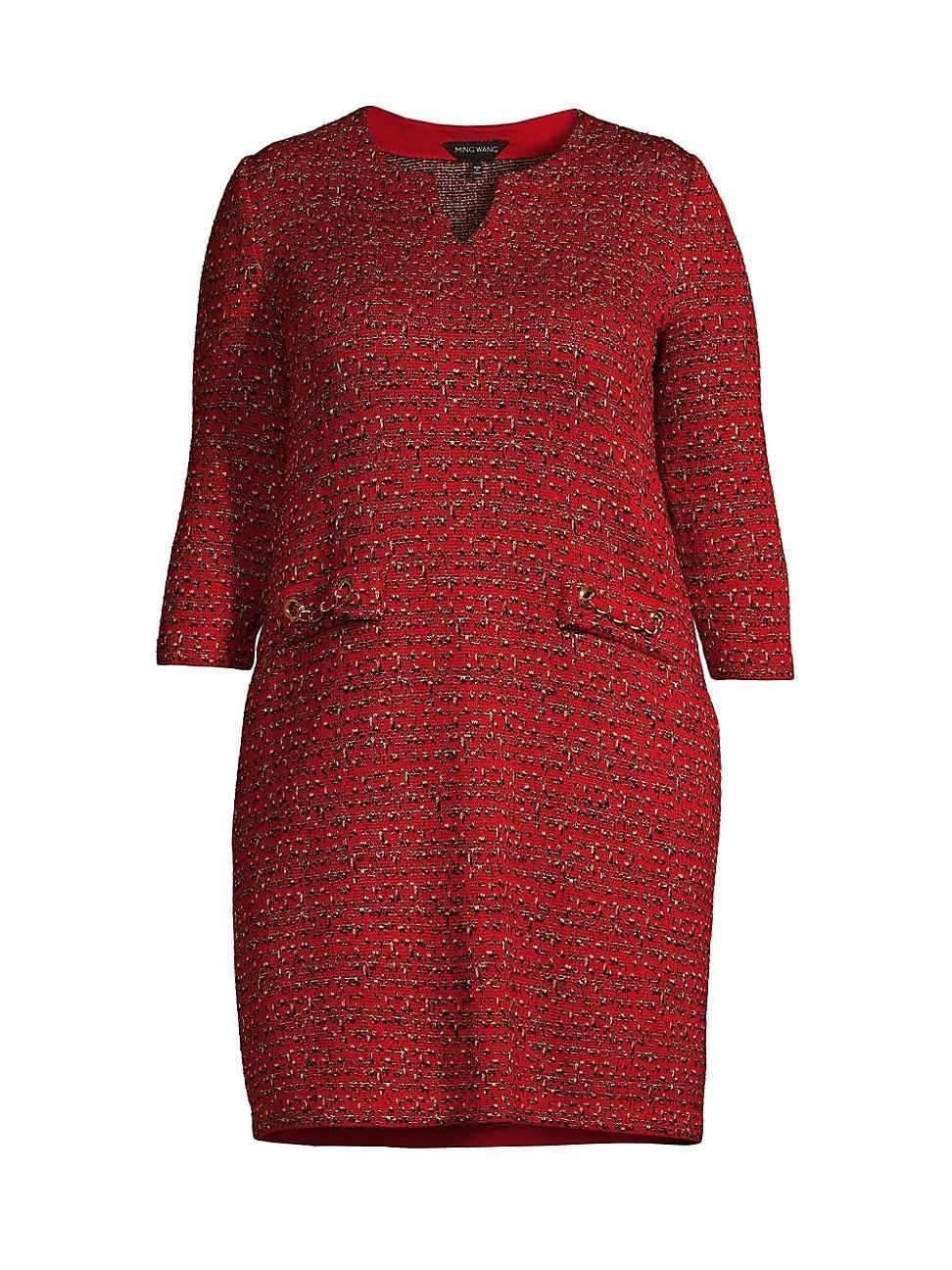 Womens Tweed Knee-Length Dress Product Image