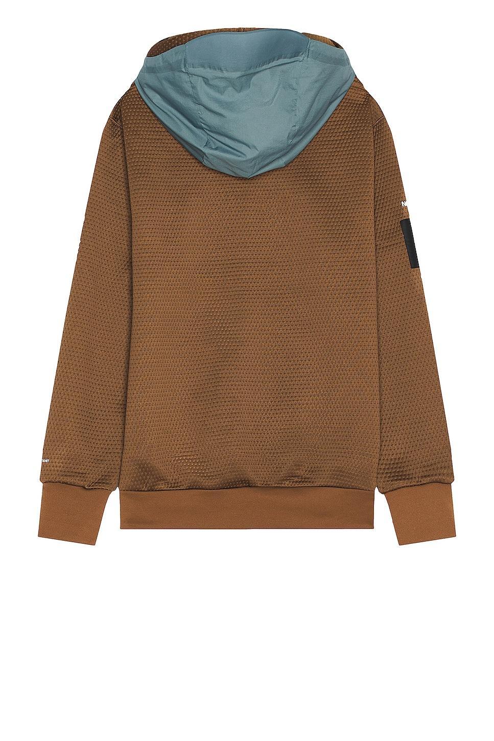 The North Face X Project U Dotknit Double Hoodie in Concrete Grey & Sepia Brown - Brown. Size S (also in ). Product Image