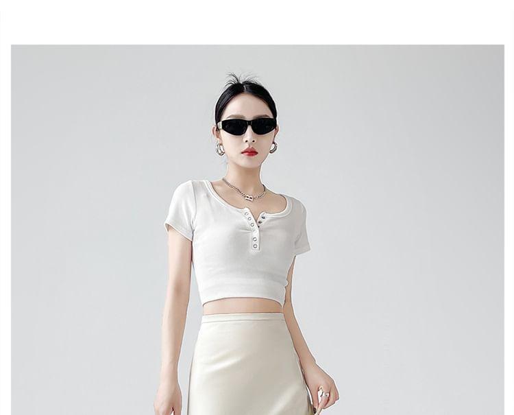 High Waist Plain Satin Maxi A-Line Skirt Product Image