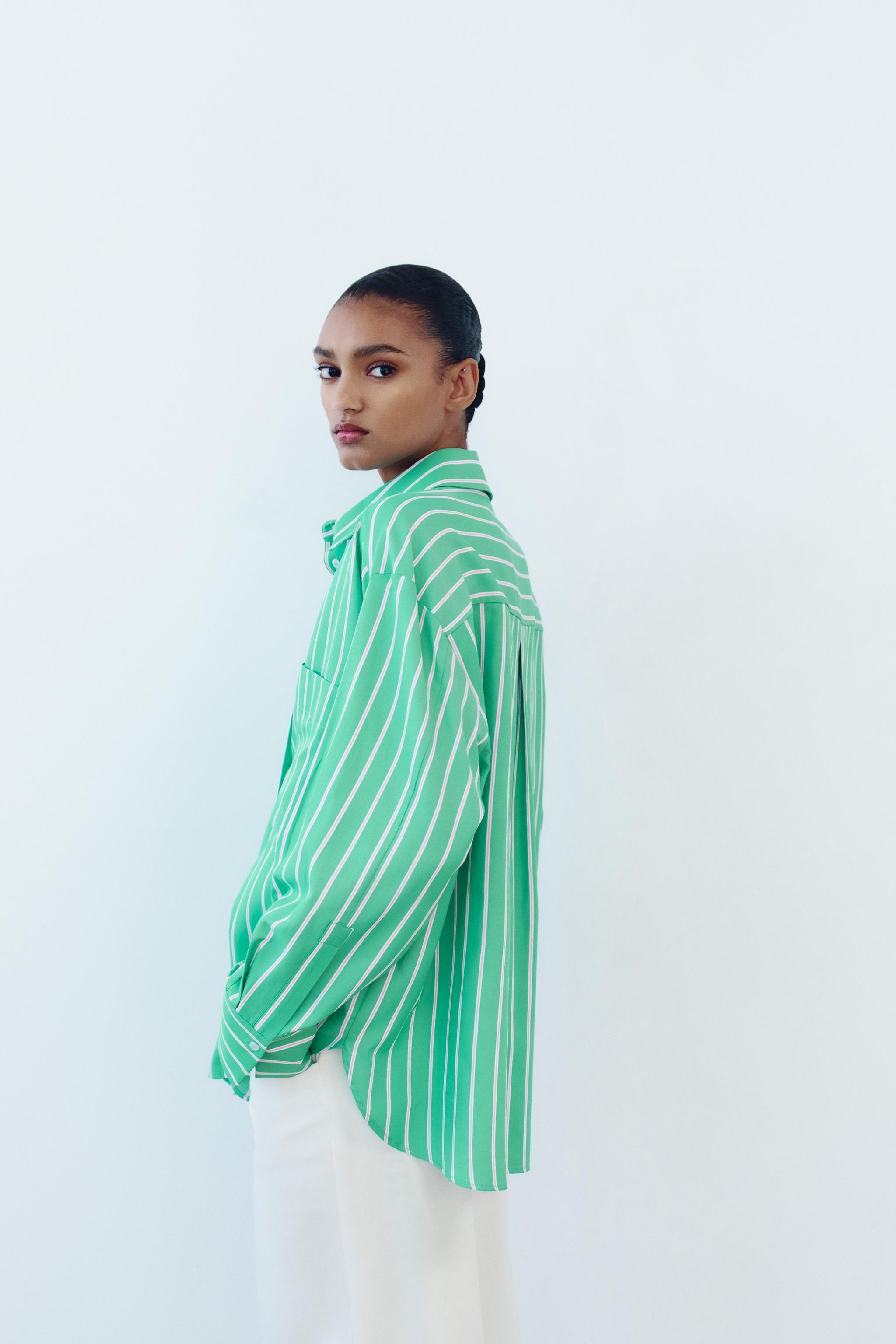 OVERSIZE STRIPED POPLIN SHIRT Product Image