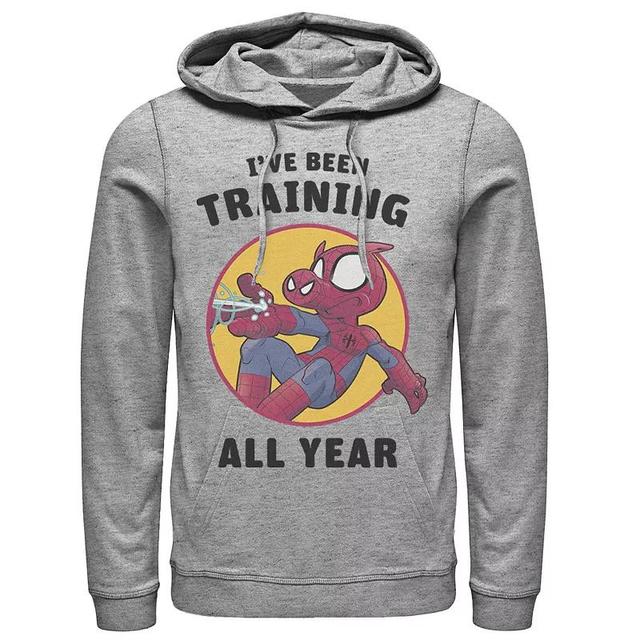 Mens Marvel Spider-Ham Ive Been Training All Year Hoodie Athletic Grey Product Image