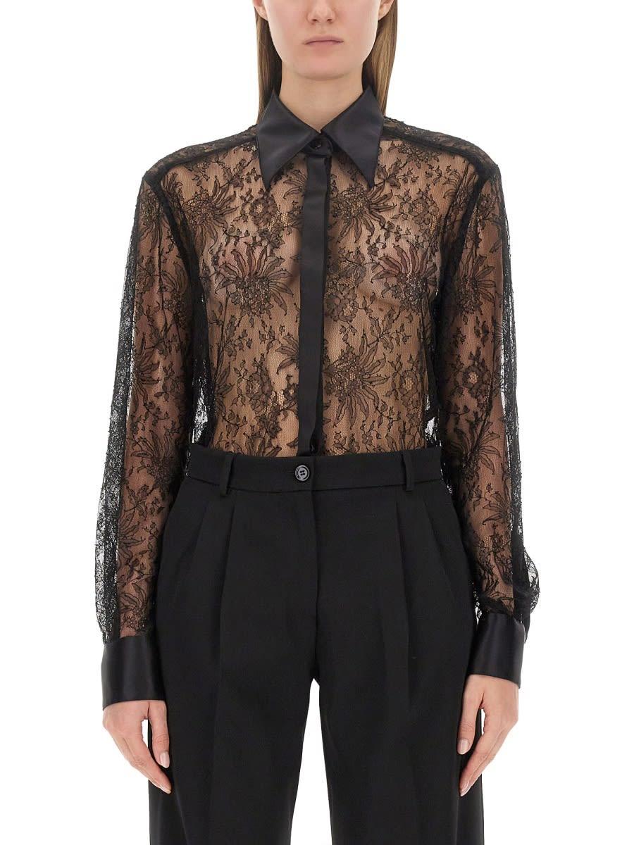 DOLCE & GABBANA Chantilly Lace Shirt In Black product image