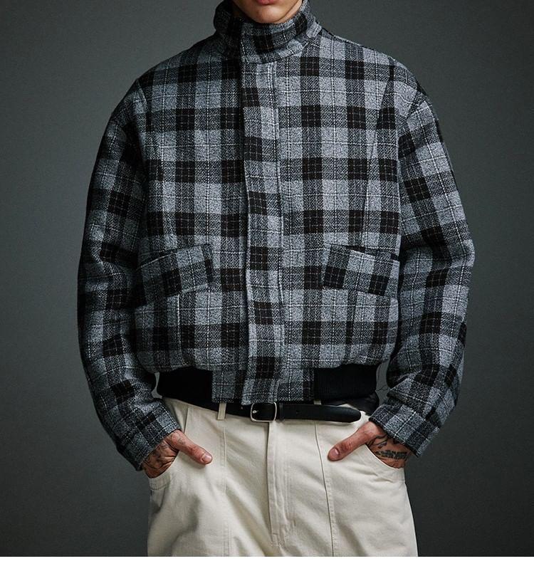 Plaid Pocket Detail Jacket Product Image