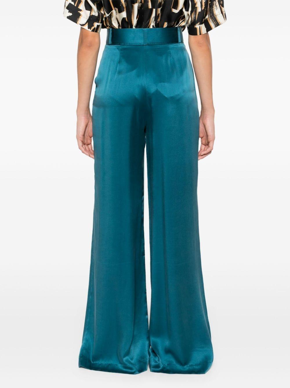 ZIMMERMANN Silk Trousers In Blue Product Image