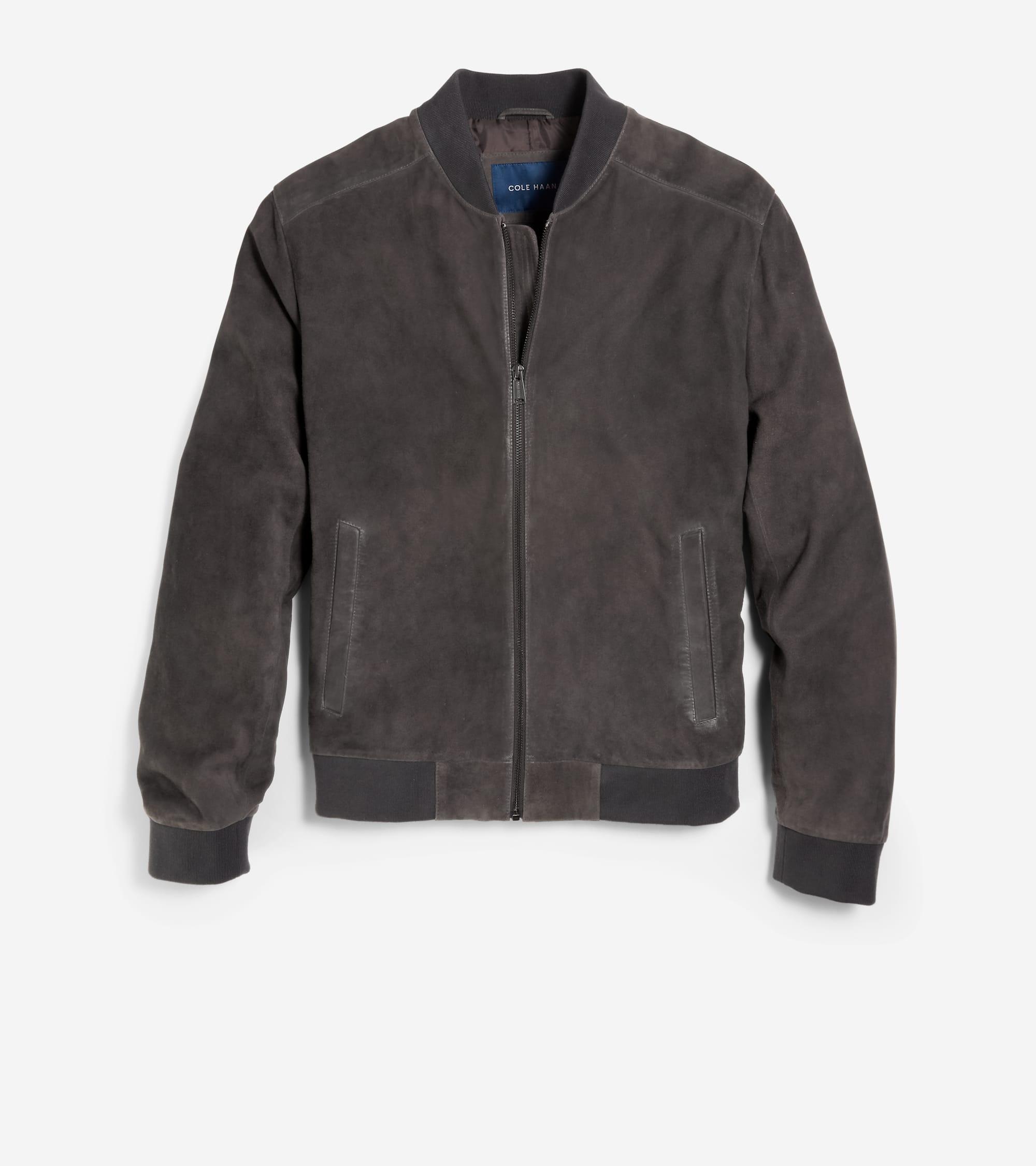 Men's Zip-up Suede Jacket Product Image