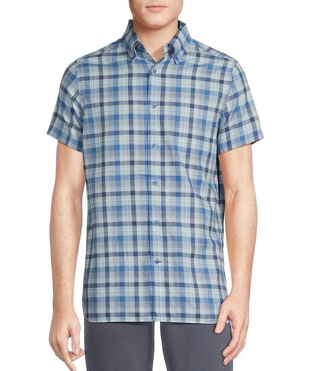 Cremieux Blue Label Slim Fit Plaid Lightweight Oxford Short Sleeve Woven Shirt Product Image