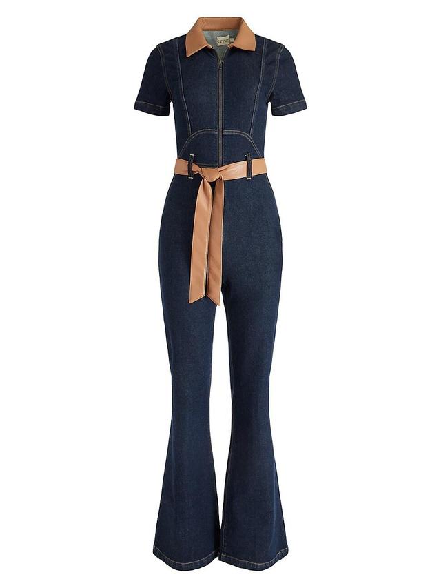 Womens Gorgeous Denim Tie-Waist Jumpsuit Product Image