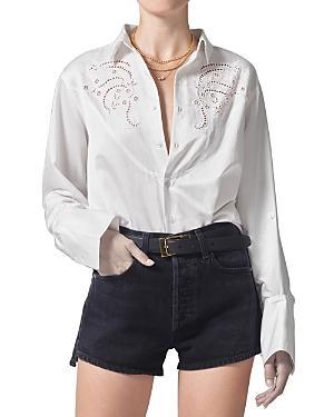 Citizens of Humanity Dree Embroidered Shirt White. (also in M, S). Product Image