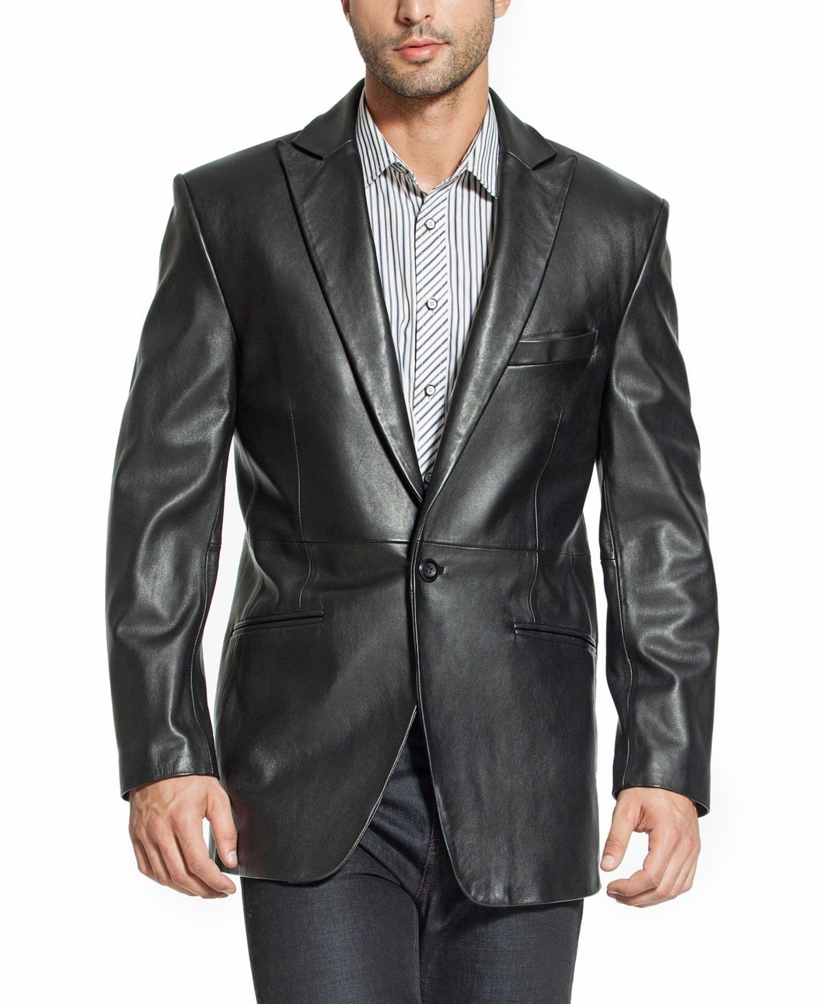 Bgsd Men One-Button Tuxedo Leather Blazer - Tall Product Image