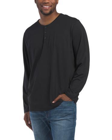 Organic Pima Cotton Henley Top for Men Product Image