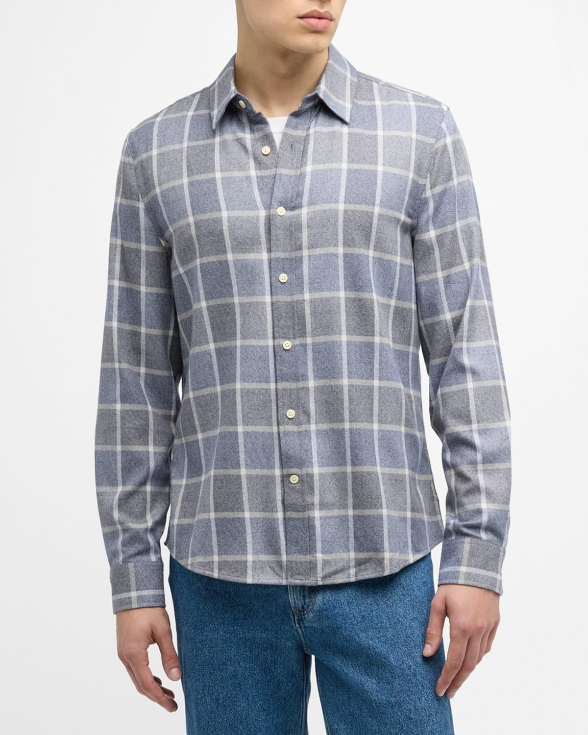 Mens Oliver Plaid Cotton Flannel Button-Up Shirt Product Image