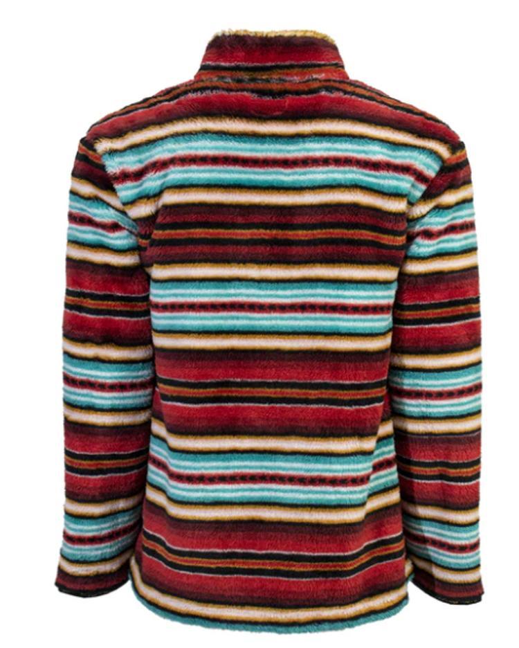 Hooey® Ladies Red/Cream/Turquiose Serape Fleece Pullover Product Image