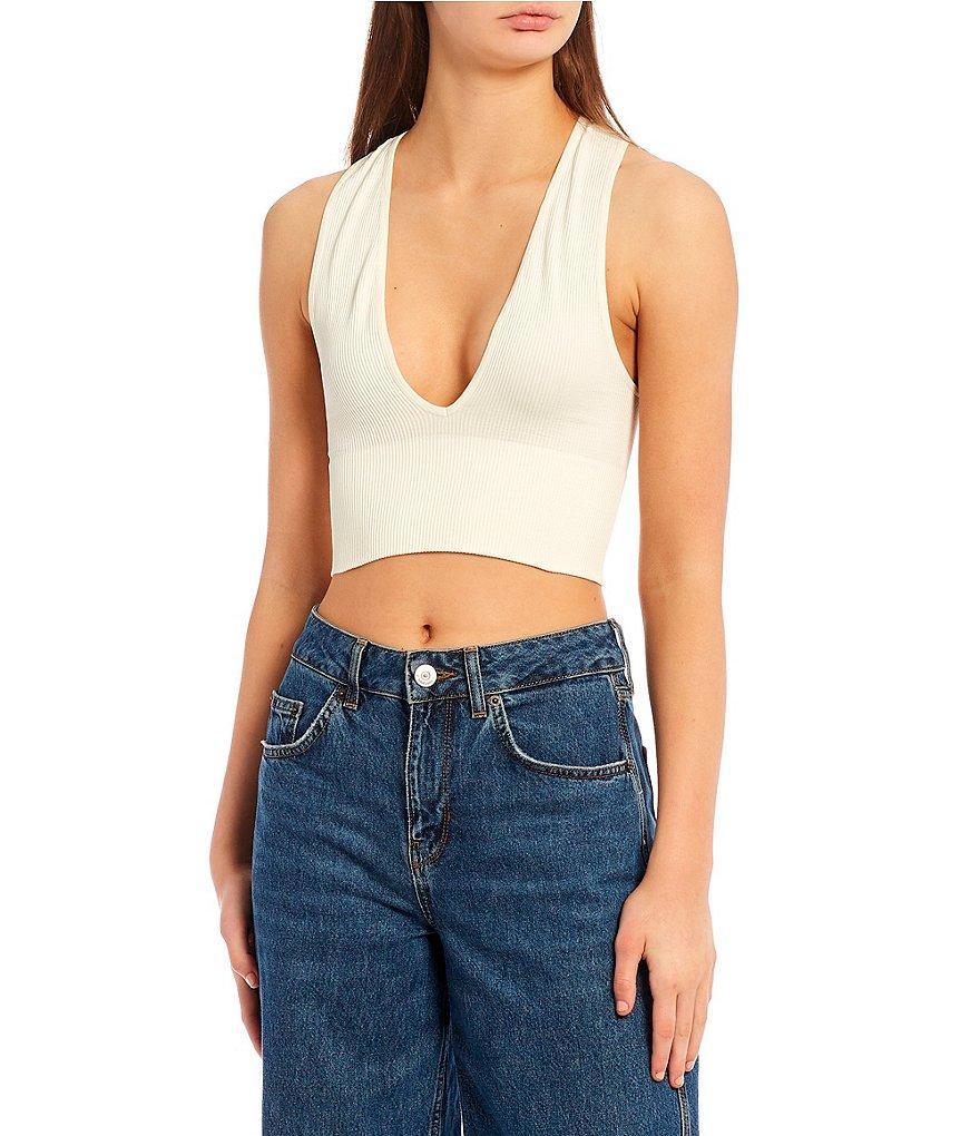 Josie V-Neck Cropped Tank Top Product Image