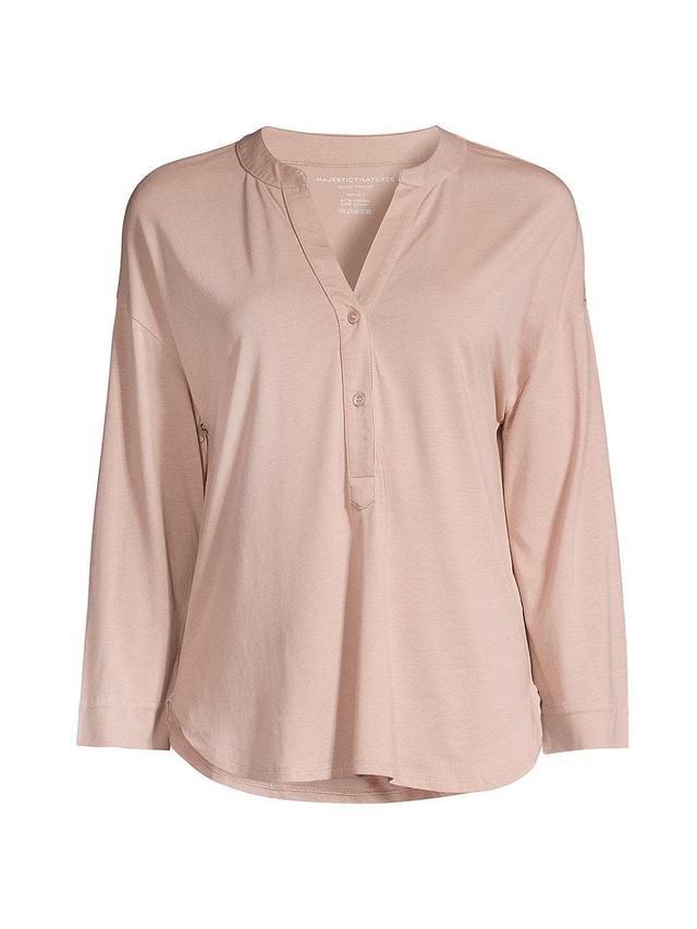 Womens Relaxed Cotton-Blend Henley Product Image