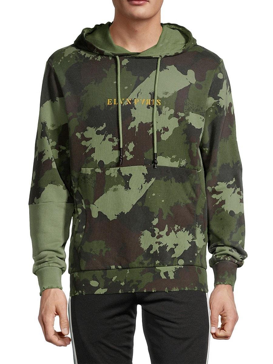 Eleven Paris Mens Logo Camo Hoodie - Loden Frost Camo Product Image