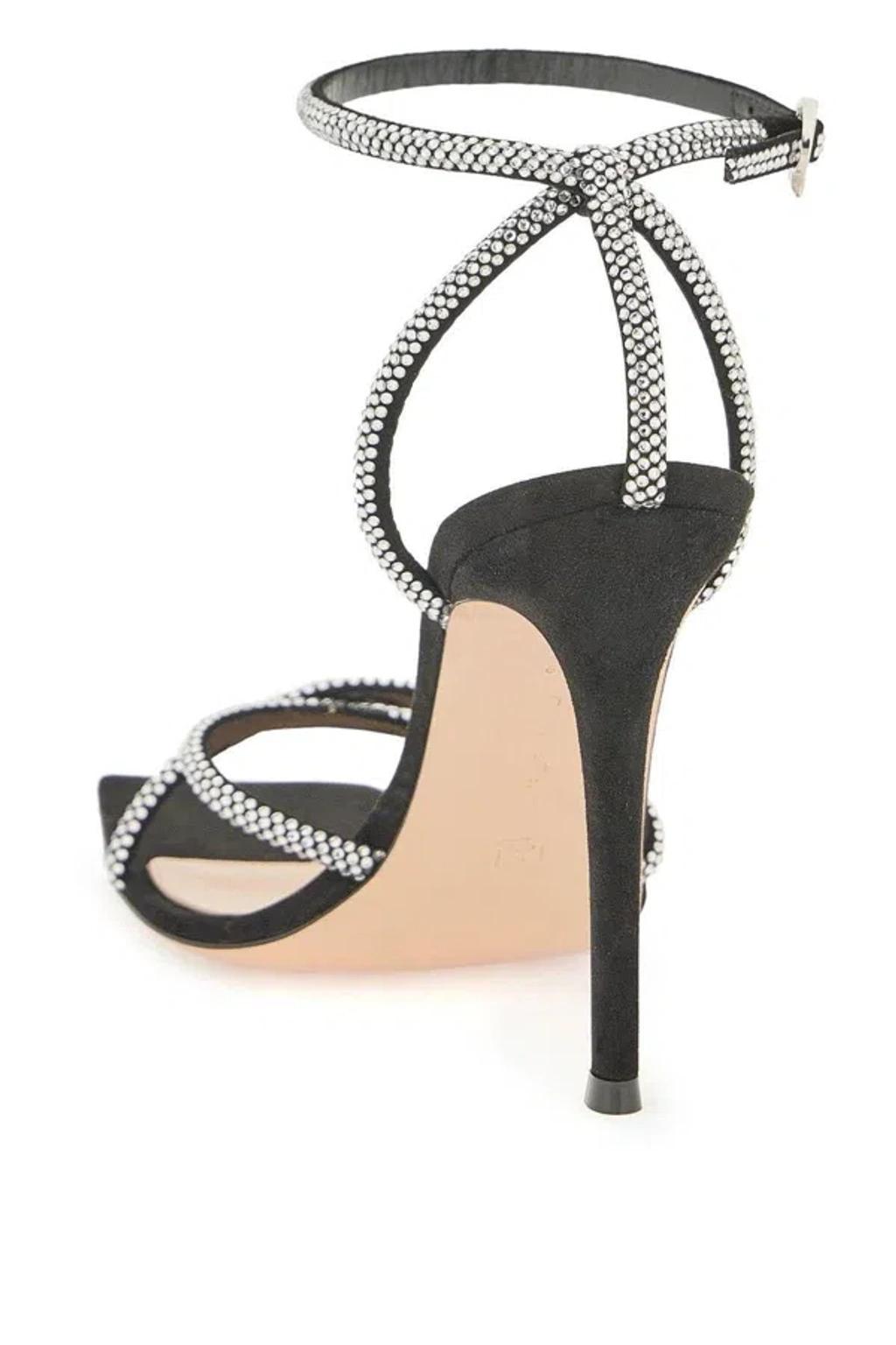 GIANVITO ROSSI Black Suede Heeled Sandals Product Image