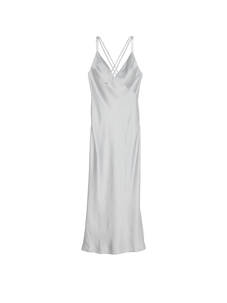 Twinkle Strap Satin Long Slip Dress Product Image