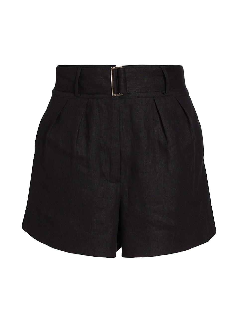 Womens Zinna Belted Linen Shorts product image