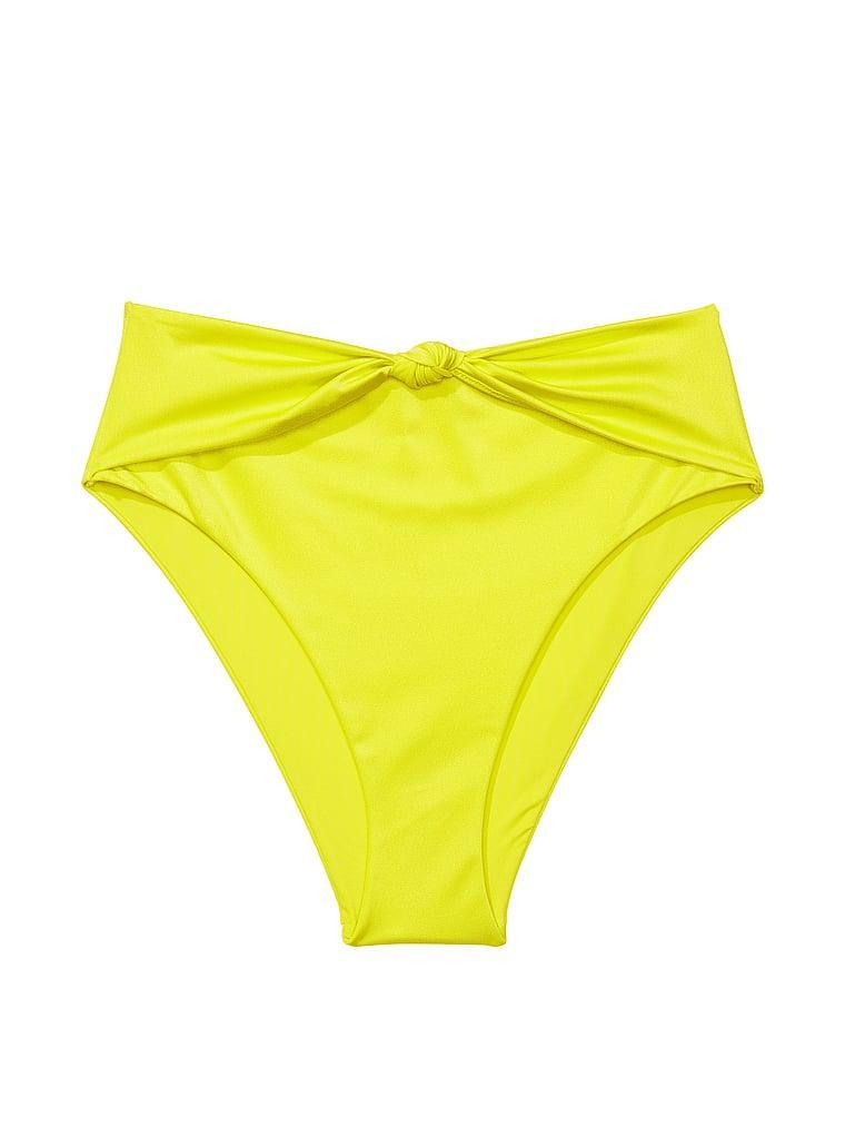 Knotted High-Waist Cheeky Bikini Bottom Product Image