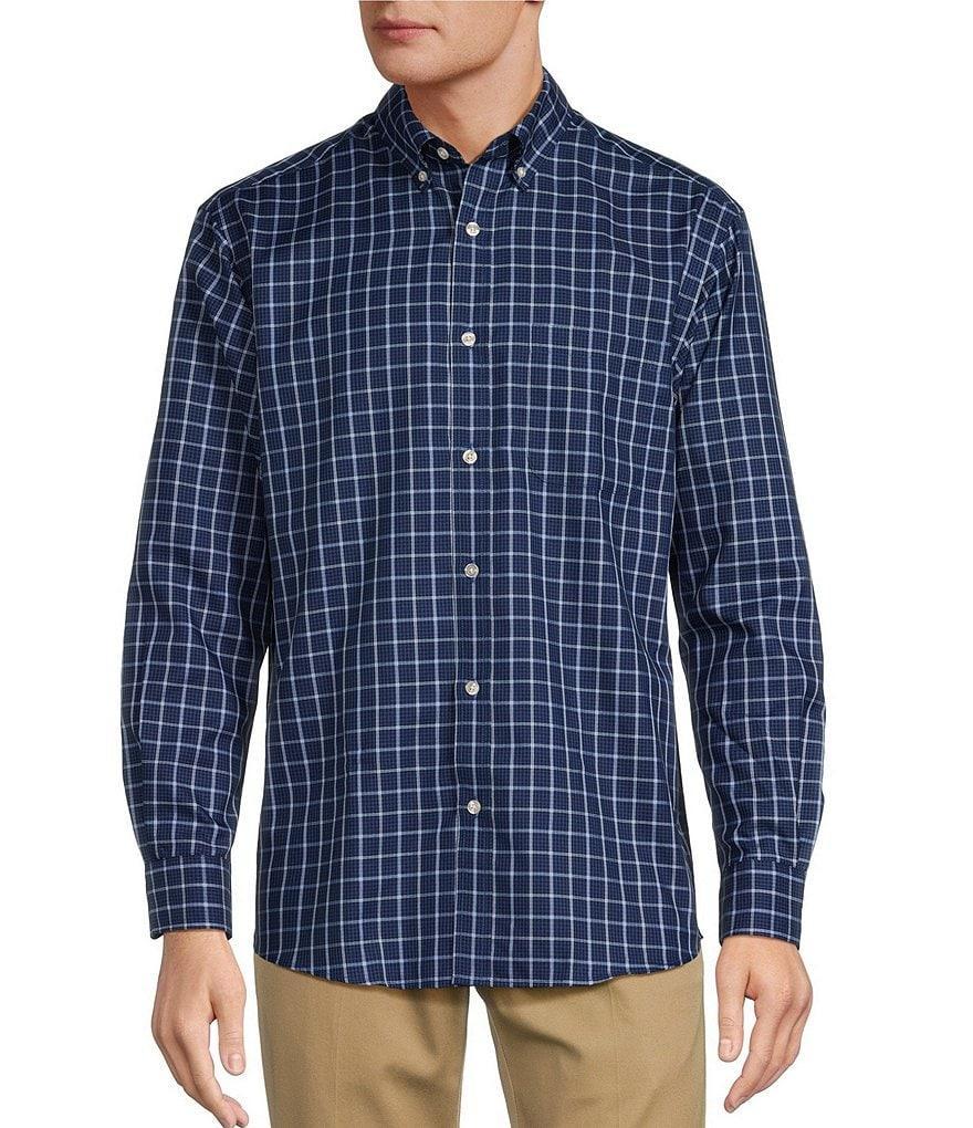 Roundtree & Yorke TravelSmart Classic Fit Easy Care Twill Medium Plaid Sport Shirt Product Image