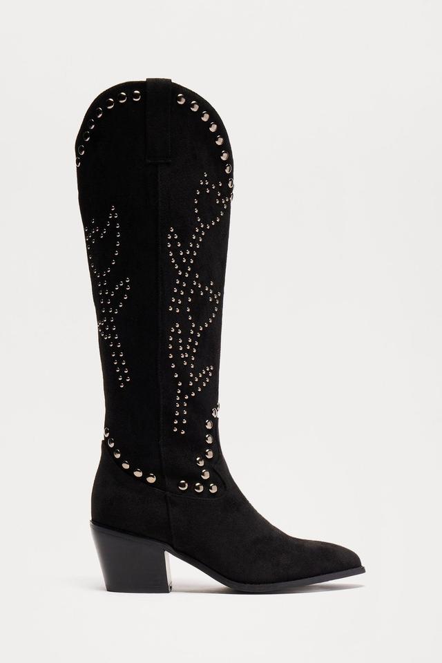 Southern Belle Studded Cowboy Boots - Black Product Image