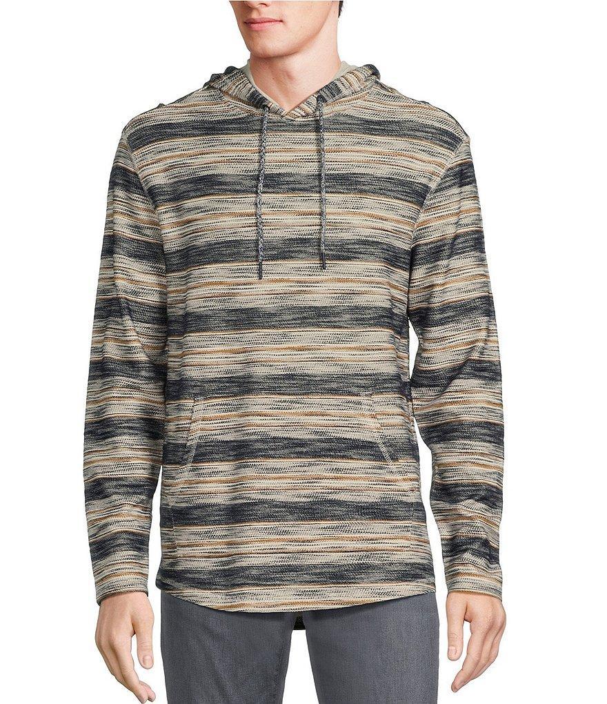 Rowm Long Sleeve Textured Stripe Hoodie Product Image