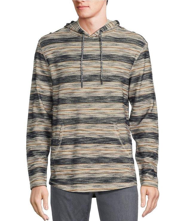 Rowm Long Sleeve Textured Stripe Hoodie Product Image