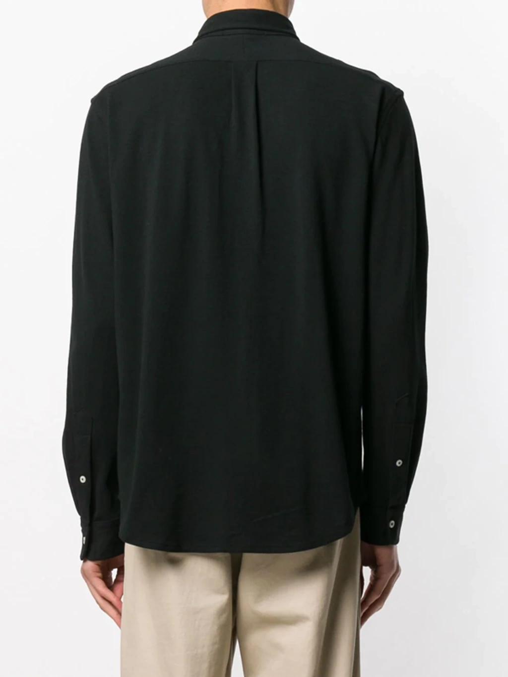 Icon Logo Button Down Pique Shirt In Black Product Image