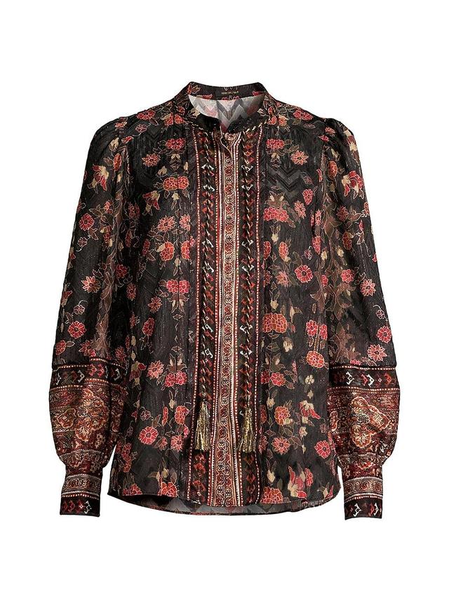 KOBI HALPERIN Laurena Floral Metallic Blouse Product Image