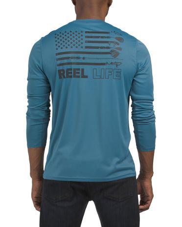 UPF 50 Jax Beach Fishing In America Long Sleeve Top for Men | Polyester Product Image