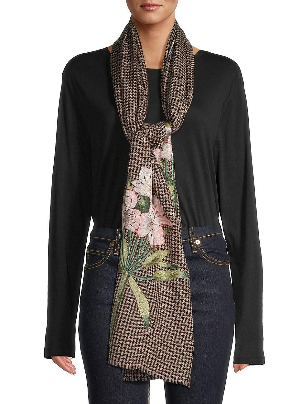 Womens Floral Charms Merino Wool Scarf Product Image