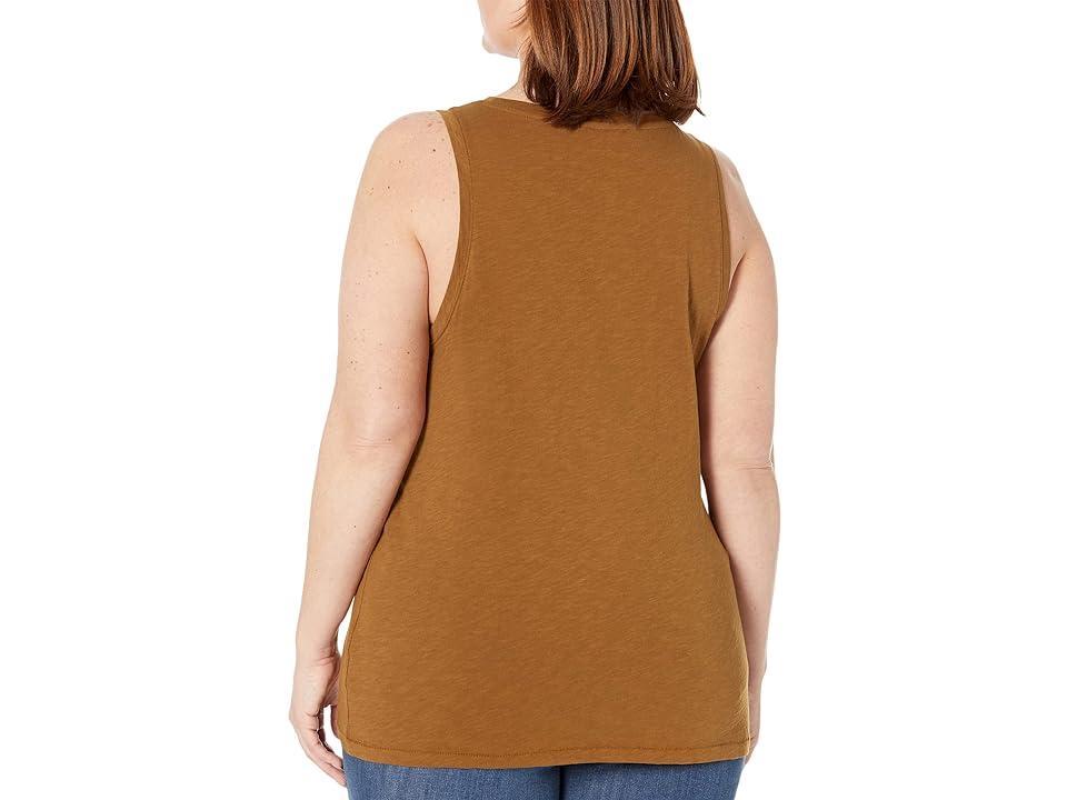 Madewell Whisper Cotton V-Neck Tank (Sepia) Women's Clothing Product Image