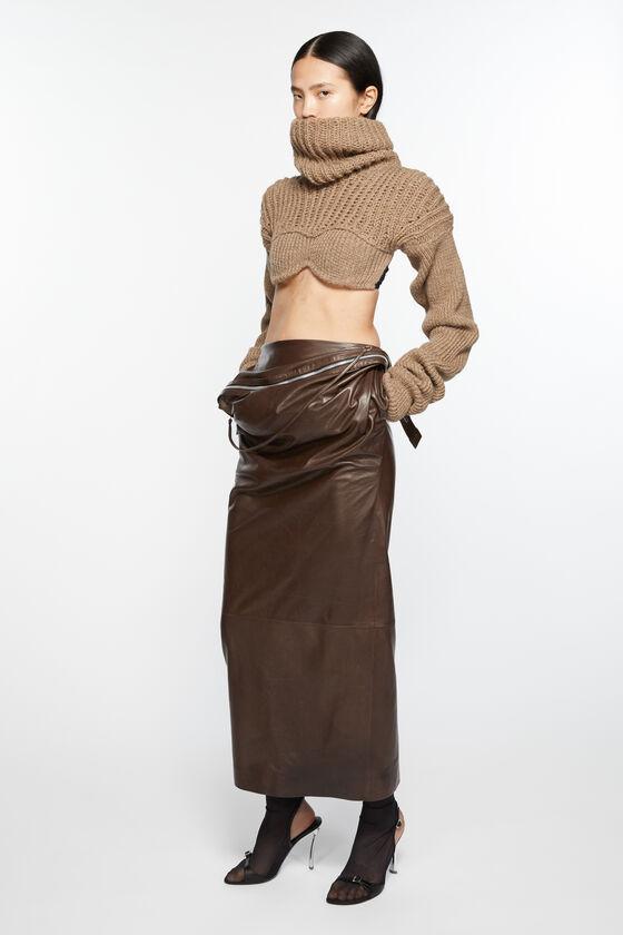 Leather zipper tape skirt Product Image