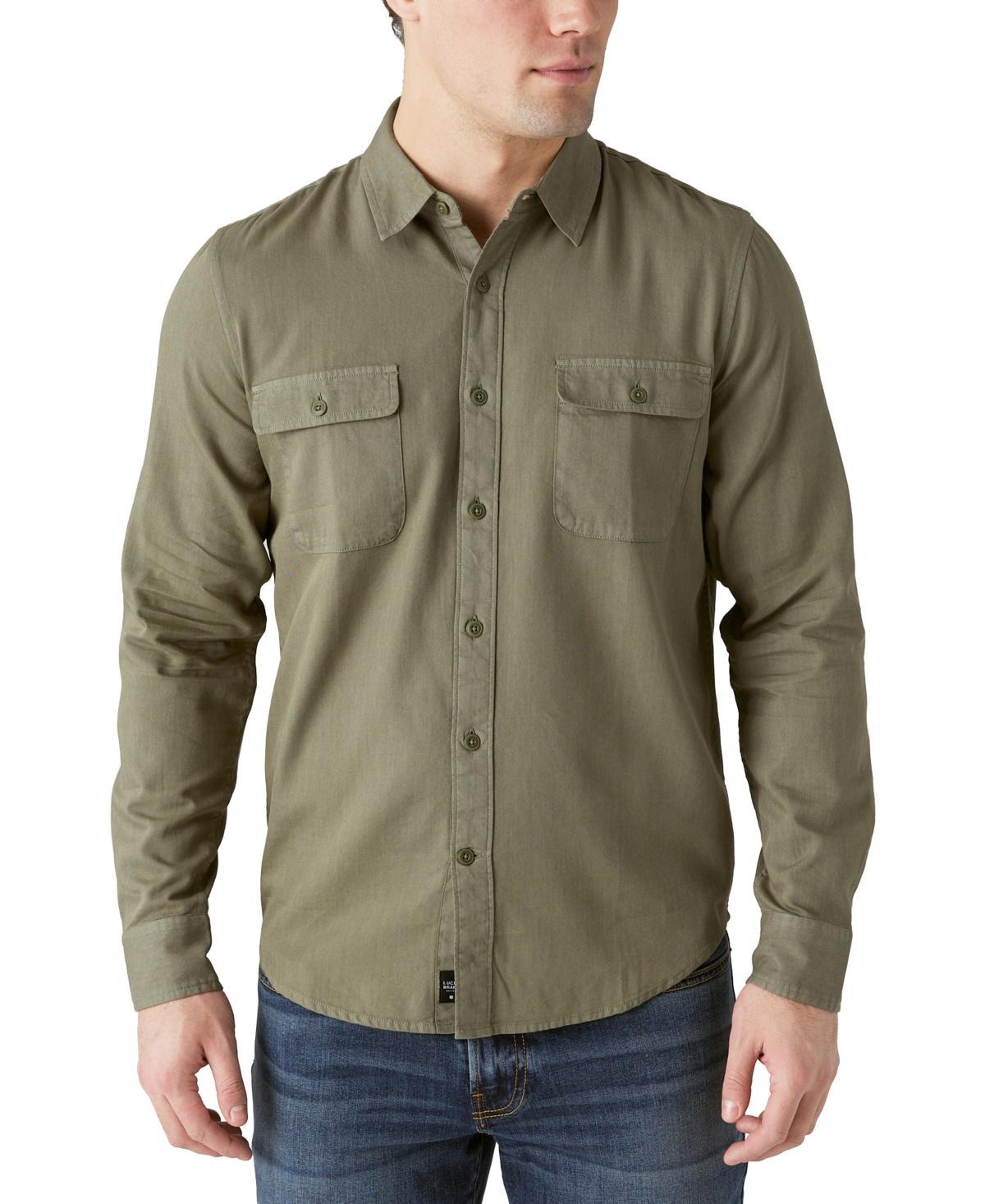 Lucky Brand Lived-In Long Sleeve Workwear Shirt (Deep Lichen ) Men's Jacket Product Image