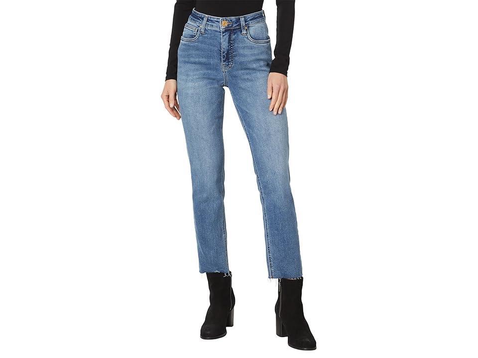 KUT from the Kloth Rachael High Rise Fab Ab Mom Raw Hem Long Inseam (Exalted) Women's Jeans product image