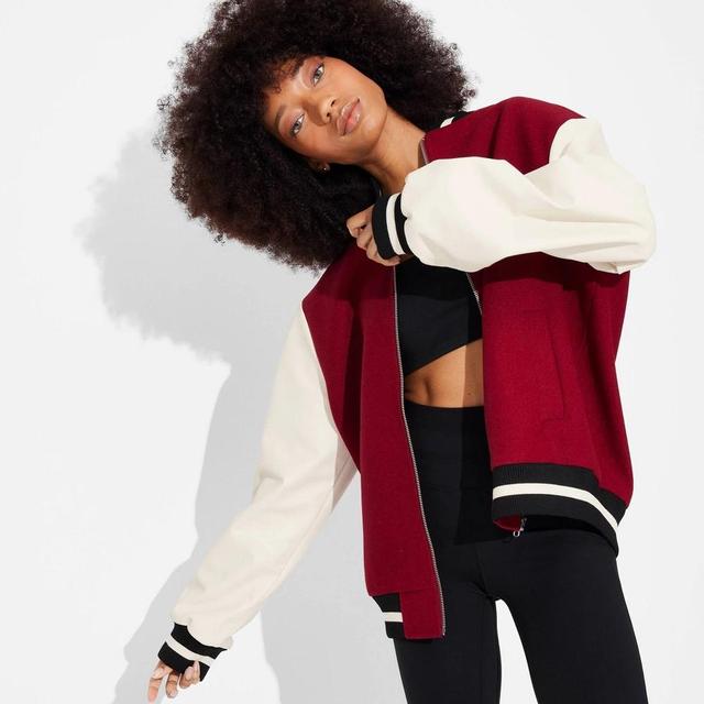 Womens Game Day Varsity Jacket - Wild Fable Maroon M Product Image