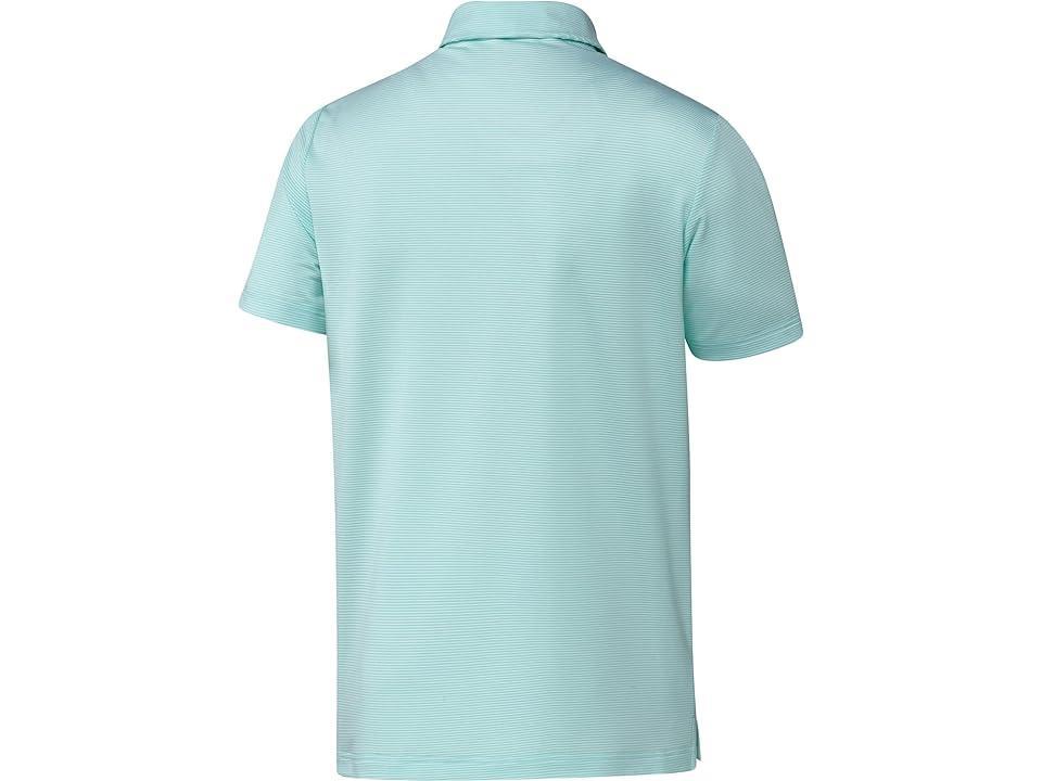 adidas Golf Ottoman Stripe Polo Shirt (Semi Flash Aqua) Men's Clothing Product Image