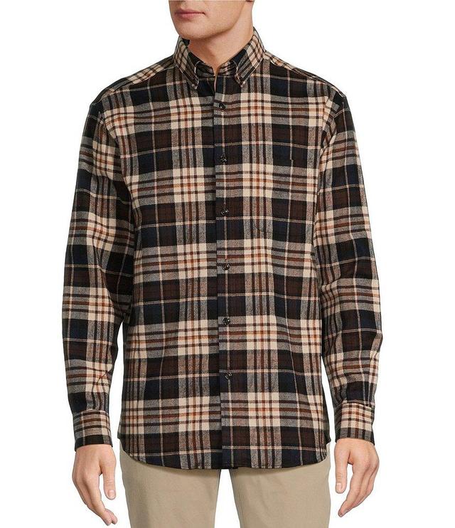 Roundtree & Yorke Big & Tall Long Sleeve Large Plaid Portuguese Flannel Sport Shirt Product Image