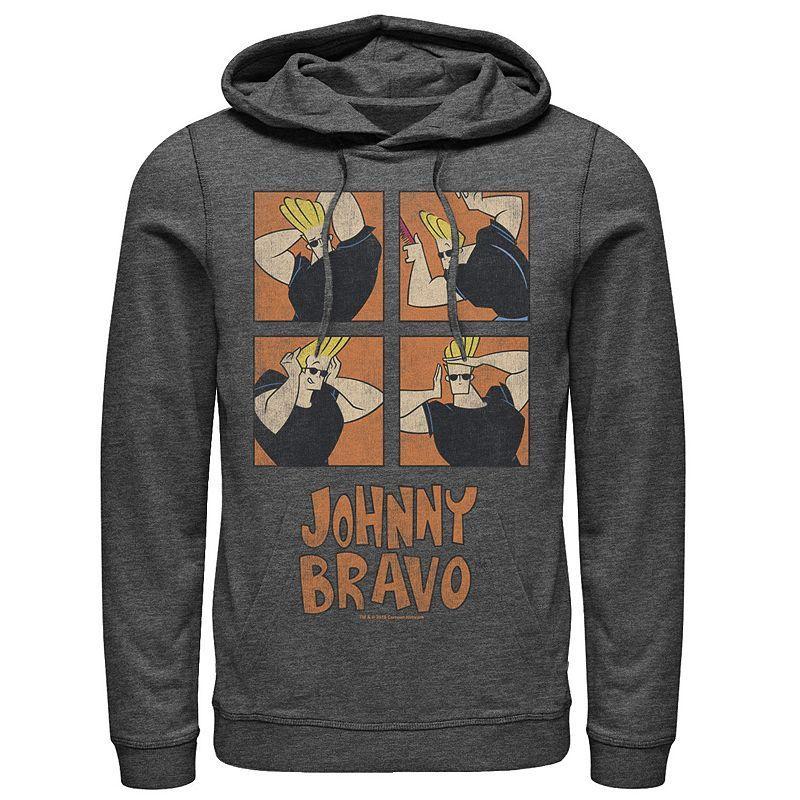 Mens Cartoon Network Johnny Bravo Box Up Hairdo Graphic Hoodie Dark Grey Product Image