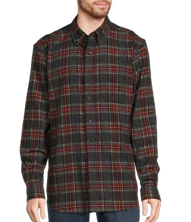 L.L.Bean Stewart Scotch Grey Plaid Flannel Long Sleeve Woven Shirt Product Image