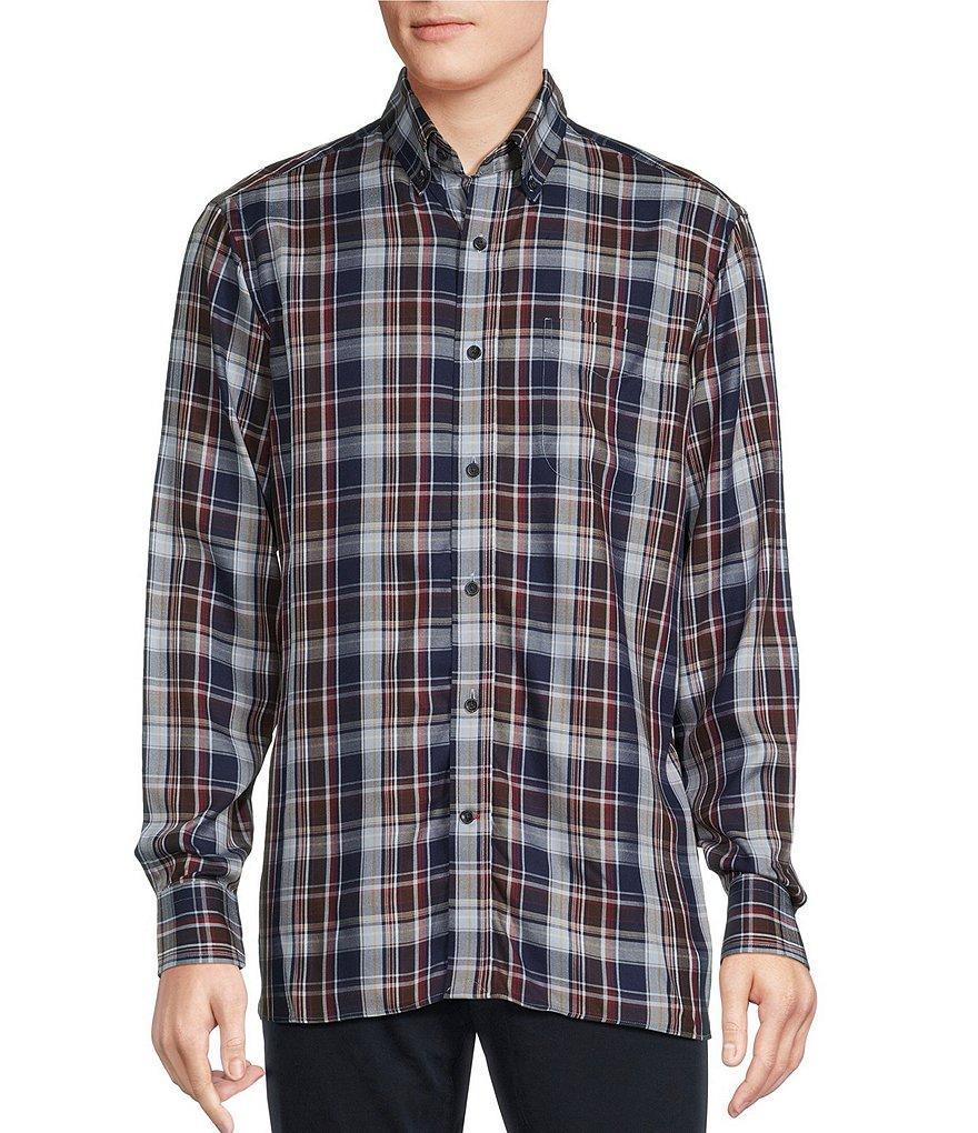 Cremieux Blue Label Medium Plaid Rayon Twill Long-Sleeve Woven Shirt Product Image