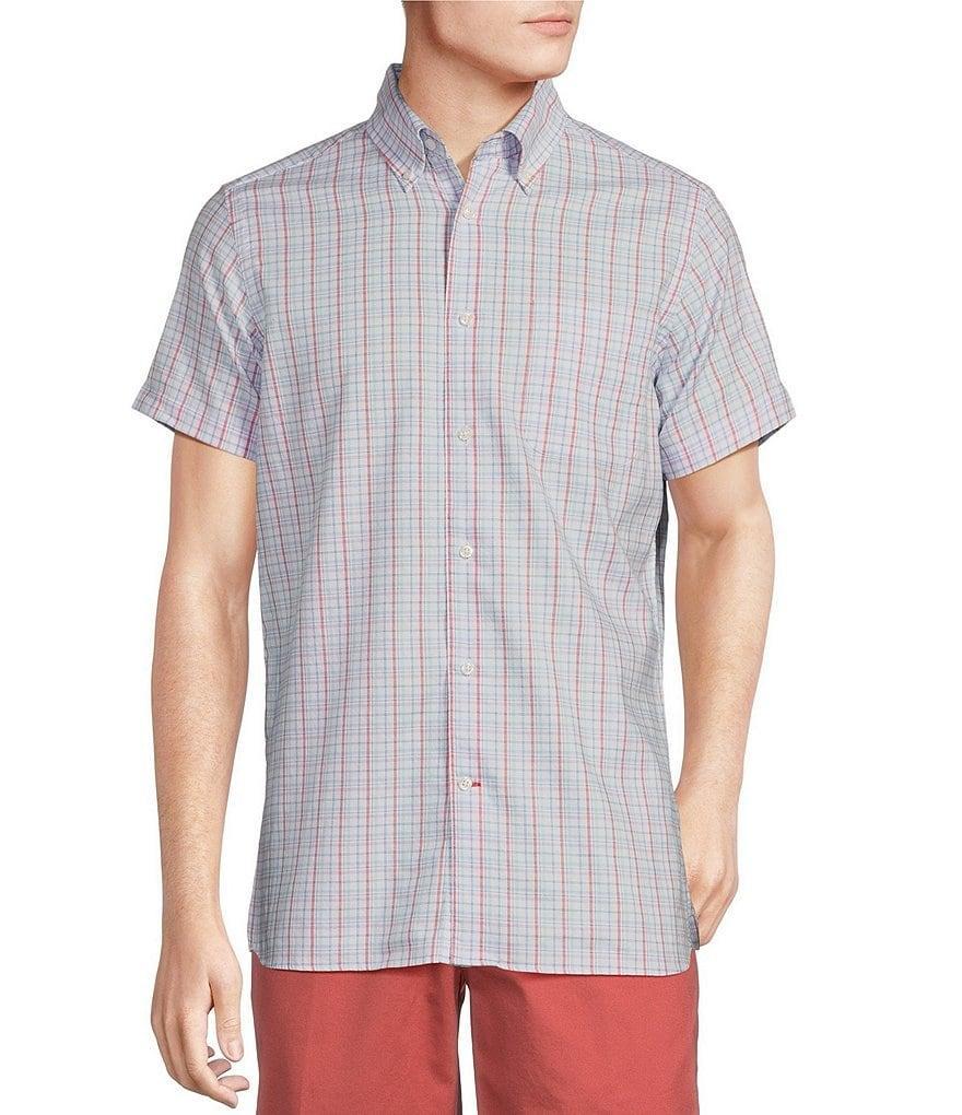 Cremieux Blue Label Slim Fit Plaid Lightweight Oxford Short Sleeve Woven Shirt Product Image