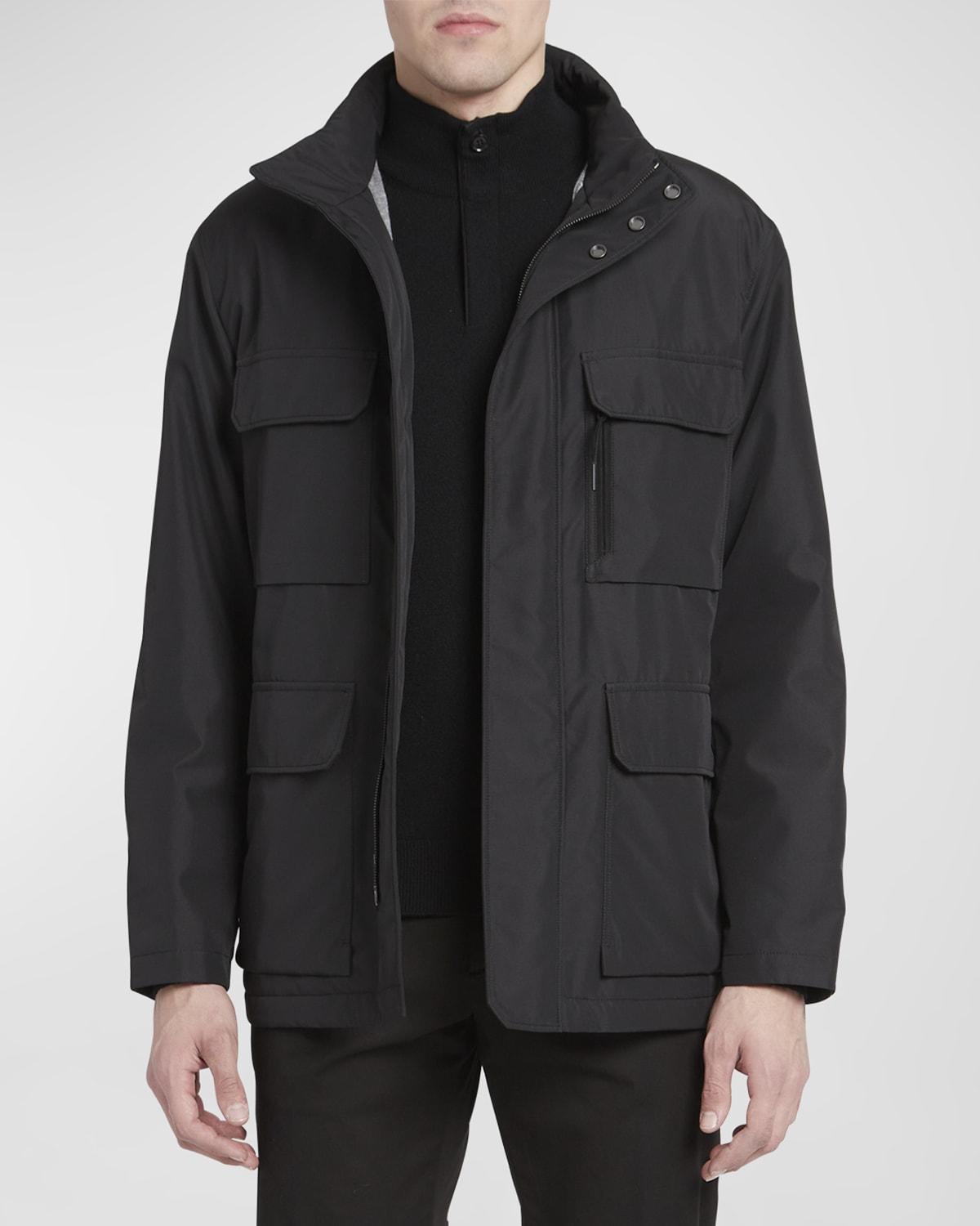 Mens Field Jacket with Stowaway Hood Product Image