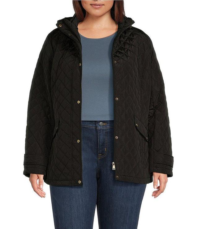 Ralph Lauren Plus Size Quilted Stand Collar Barn Jacket Product Image